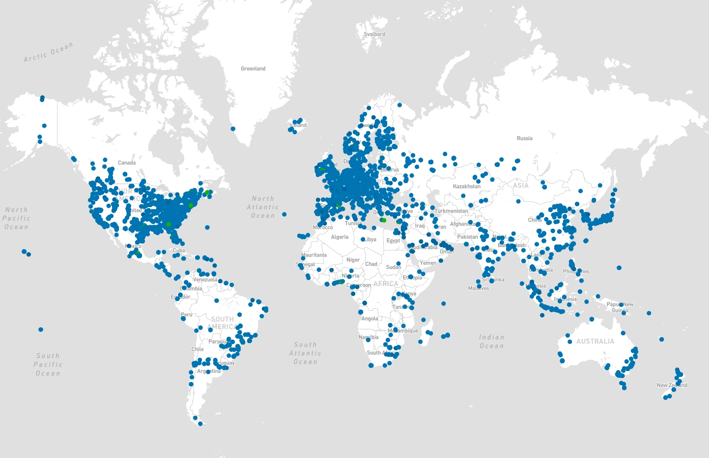 Global data center map preview